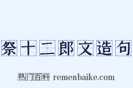 祭十二郎文造句是什么意思的图片